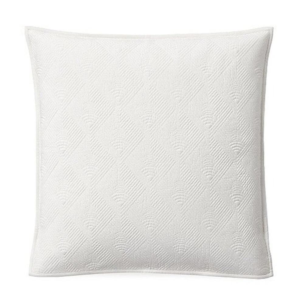 NWT Ralph Lauren Euro Pillow Sham Park Row Elysia Quilted Chic Cream Art Deco